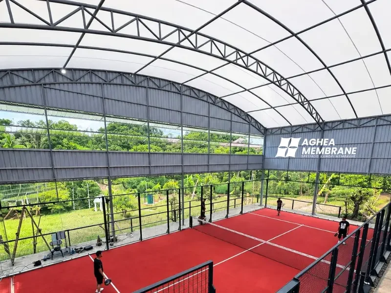 Atap Membran Lapangan Padel Tennis Semi-Outdoor